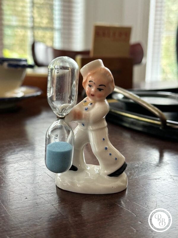 Ancien sablier à oeufs - Marin avec capuchon - Figurine en porcelaine