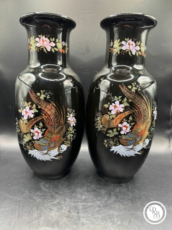 RETRO_BROC_Duo_paire_de_vase_chinois_noirs