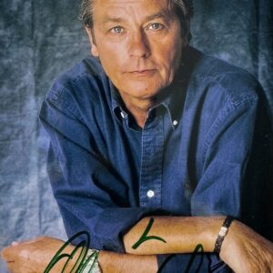 Dédicace - Autographe - Rare photo signée au feutre vert par Alain Delon