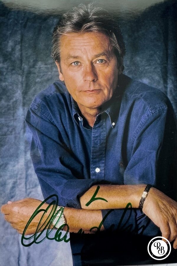 Dédicace - Autographe - Rare photo signée au feutre vert par Alain Delon