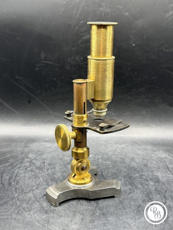 Rare ancien microscope de labo - décoratif - en laiton doré - Décoration - Collection - Image 4
