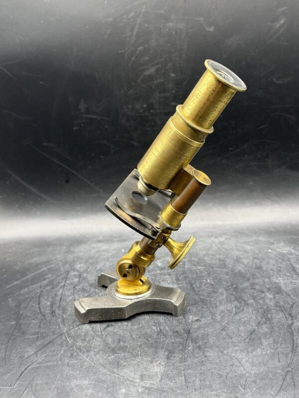 Rare ancien microscope de labo - décoratif - en laiton doré - Décoration - Collection - Image 6